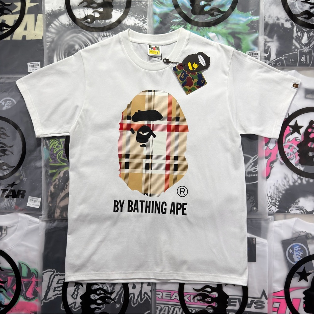 BAPE A Bathing Ape Check By Bathing Tee ‘White’
